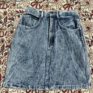 Punky Corduroy Acid Wash Pencil skirt white/blue size 11 waist 28